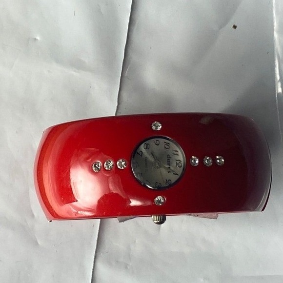 Accessories - Red‎ Bangle Watch Sparkle Accent Women's Fashion Wristwatch